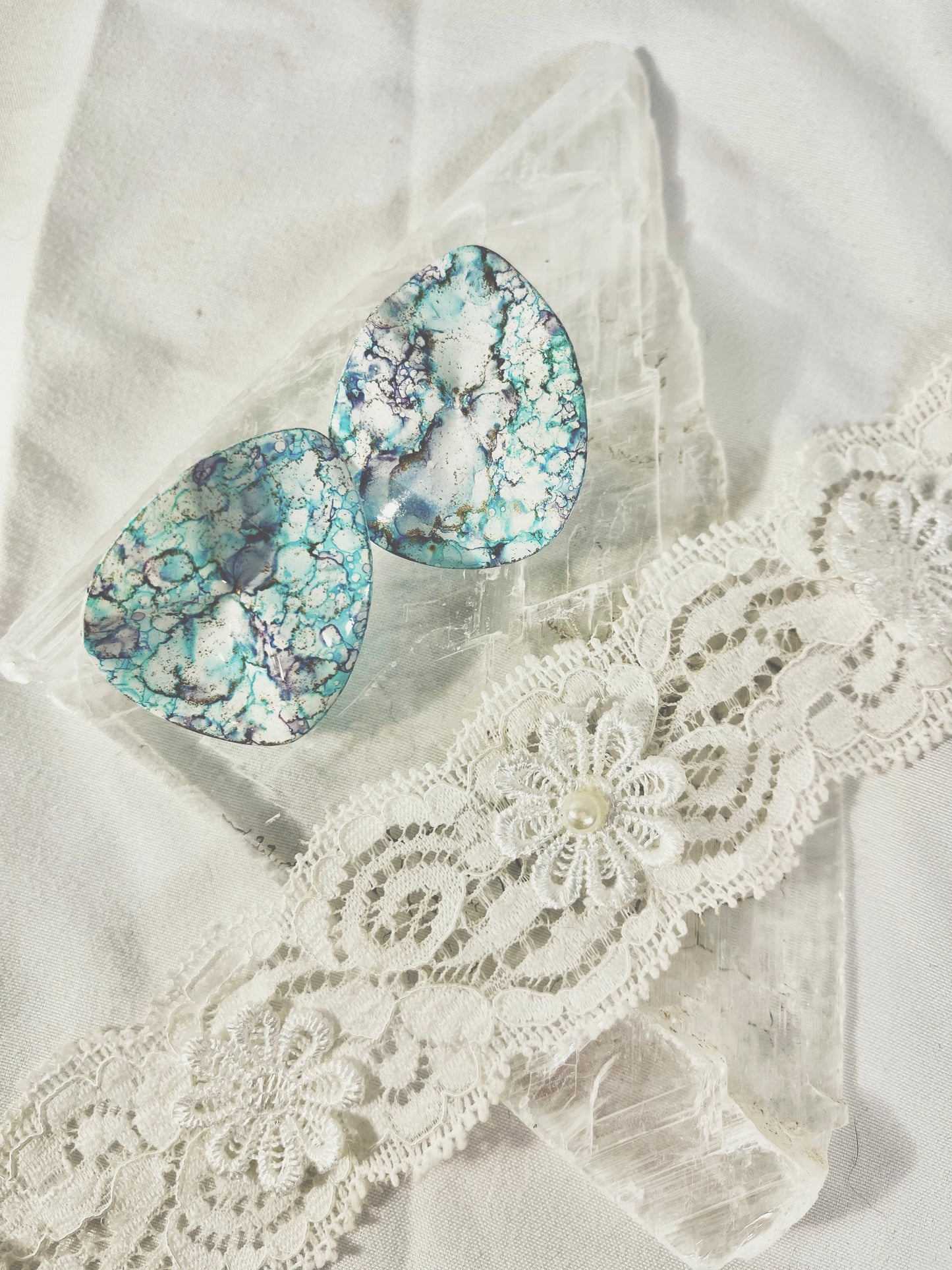 Marbled Oil Earrings