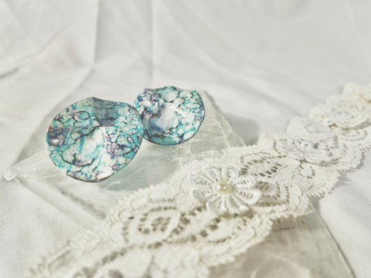 Marbled Oil Earrings