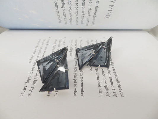 Blue Triangular Earrings