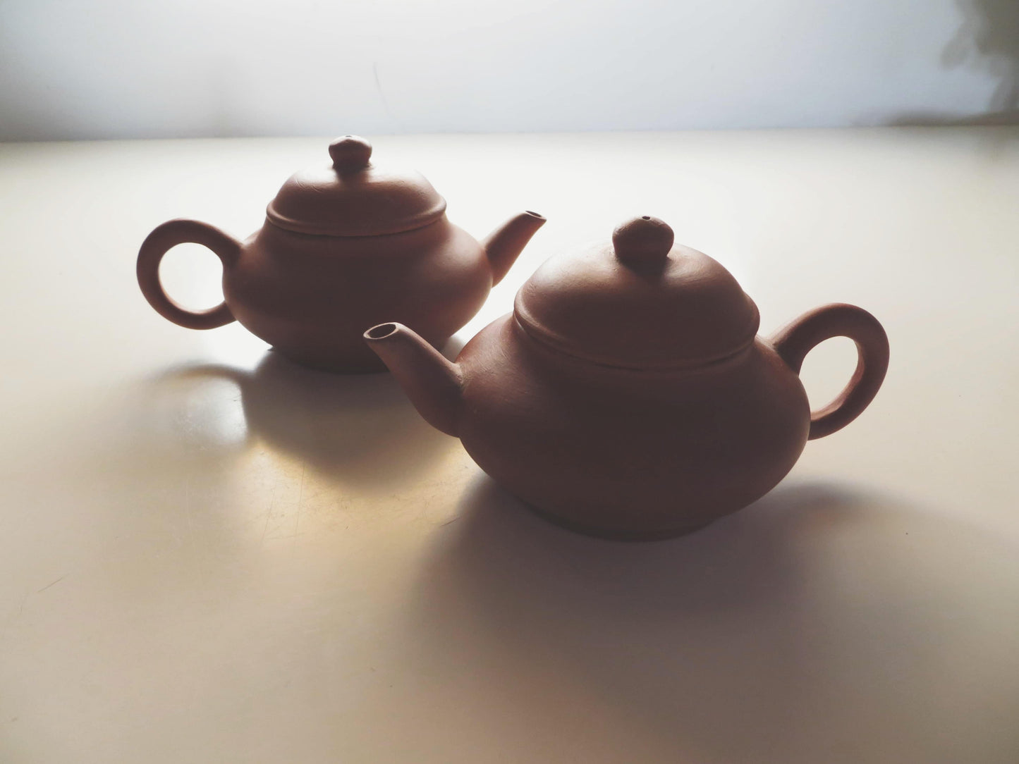 Pair of Mini Clay Teapots